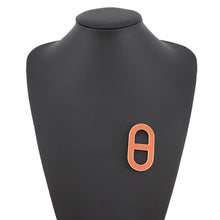 Load image into Gallery viewer, HERMES Chaine d'Ancre Brooch Orange Epsom Metal