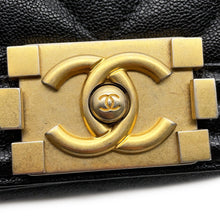 Load image into Gallery viewer, CHANEL Boy Chanel V Stitch BlackA67085 Caviar Leather Size Small
