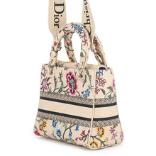 将图像加载到图库查看器中,Dior Lady D-Lite Floral 2WAY Handbag Beige/Multicolor Raffia Canvas Size Medium