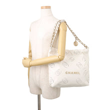 Load image into Gallery viewer, CHANEL CHANEL 22 Perforated Chain Shoulder Bag WhiteAS3260-B19648-10601 Shiny Calf Leather Size Small