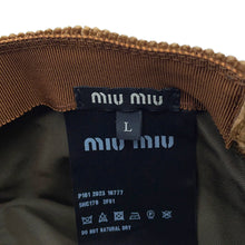 Load image into Gallery viewer, MIUMIU Logo cap Size L Brown5HC179 Cotton1000%