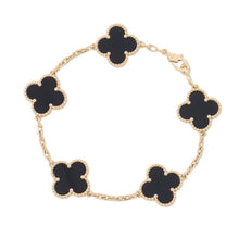 将图像加载到图库查看器中,Van Cleef & Arpels Vintage Alhambra 5 Motif BraceletVCARA41300 18K Yellow Gold