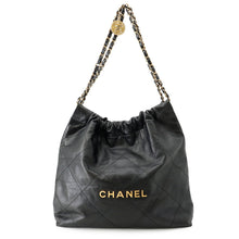 Load image into Gallery viewer, CHANEL Chanel22 Handbag BlackAS3261 Calf Leather Size Medium