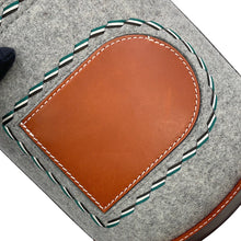 将图像加载到图库查看器中,Delvaux Bread Handbag Brown/Gray Felt Leather Size Mini