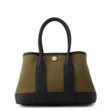 Load image into Gallery viewer, HERMES Neo Garden Olive Green/Black Toile Officier Negonda Leather Size 23