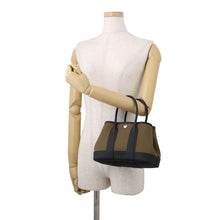 Load image into Gallery viewer, HERMES Neo Garden Olive Green/Black Toile Officier Negonda Leather Size 23