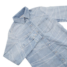 Load image into Gallery viewer, CHANEL Pearl print denim shirt Size 36 Light BlueP79065 V71255 Cotton100%