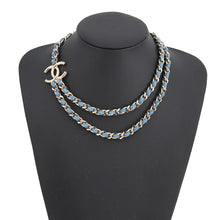 将图像加载到图库查看器中,CHANEL Denim ChainNecklace BlueABF163 B19749 Metal Denim