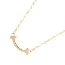 Load image into Gallery viewer, TIFFANY&Co. T Smile Necklace Size Mini62617640 18K Yellow Gold