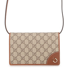 将图像加载到图库查看器中,GUCCI GG Emblem Shoulder Wallet Beige/Brown820688 GG Supreme/Leather
