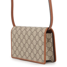 Load image into Gallery viewer, GUCCI GG Emblem Shoulder Wallet Beige/Brown820688 GG Supreme/Leather