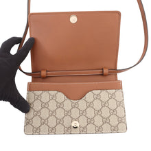 Load image into Gallery viewer, GUCCI GG Emblem Shoulder Wallet Beige/Brown820688 GG Supreme/Leather