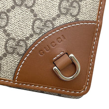 将图像加载到图库查看器中,GUCCI GG Emblem Shoulder Wallet Beige/Brown820688 GG Supreme/Leather