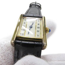Load image into Gallery viewer, CARTIER Mast Tank SM H28mm×W20.5mm SV925 Leather Ivory DialW1003053
