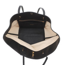 Load image into Gallery viewer, CHANEL Small Shopping Bag Ecru/Black Canvas Calf Leather