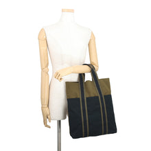 Load image into Gallery viewer, HERMES Fool Toe Kabas Green/Black Canvas