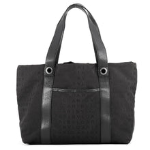 Load image into Gallery viewer, BVLGARI Logo Mania Tote Bag Black Canvas Leather