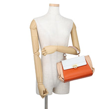 将图像加载到图库查看器中,Ferragamo Sofia Gancini 2-way Bag Orange/Light Pink/WhiteFZ21 D570 Leather Size Small