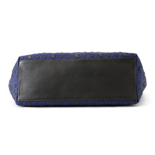 Load image into Gallery viewer, JIMMY CHOO Star motif tote bag Navy/Black Canvas Leather
