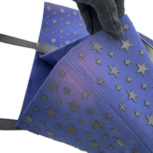 Load image into Gallery viewer, JIMMY CHOO Star motif tote bag Navy/Black Canvas Leather