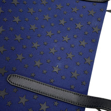 Load image into Gallery viewer, JIMMY CHOO Star motif tote bag Navy/Black Canvas Leather