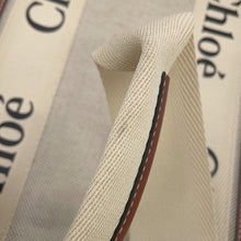 Load image into Gallery viewer, Chloe Woody Tote Bag Brown/WhiteCHC22AS383I2690U Canvas Calf Leather Size Large