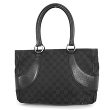 Load image into Gallery viewer, GUCCI GG Canvas Tote Bag Black113011 GG Canvas Leather