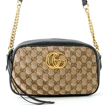 Load image into Gallery viewer, GUCCI GG Marmont Shoulder Bag Beige/Black447632 GG Canvas Leather