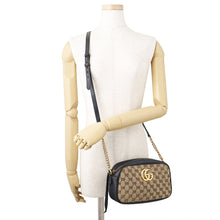 Load image into Gallery viewer, GUCCI GG Marmont Shoulder Bag Beige/Black447632 GG Canvas Leather