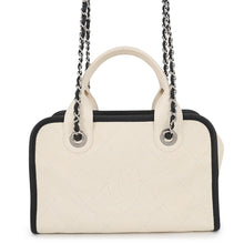 Load image into Gallery viewer, CHANEL Deauville Bowling Bag White/BlackA92757 Caviar Leather