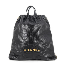 Load image into Gallery viewer, CHANEL CHANEL22 Backpack BlackAS3313 shiny calf Size Large