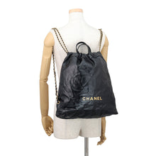 Load image into Gallery viewer, CHANEL CHANEL22 Backpack BlackAS3313 shiny calf Size Large