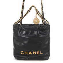 将图像加载到图库查看器中,CHANEL CHANEL22 ChainShoulder Bag BlackAS3980 Shiny Calf Leather Size Mini