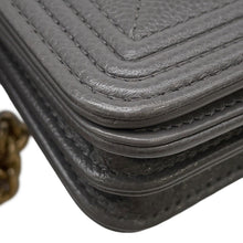 Load image into Gallery viewer, CHANEL Boy Chanel Chain Wallet GrayA67364 Caviar Leather