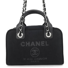 Load image into Gallery viewer, CHANEL Deauville Bowling 2-Way Bag Navy/BlackA92749 Canvas Leather