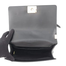 Load image into Gallery viewer, CHANEL Boy Chanel ChainShoulder Bag Black Shearling Leather Size 25