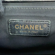 Load image into Gallery viewer, CHANEL Boy Chanel ChainShoulder Bag Black Shearling Leather Size 25