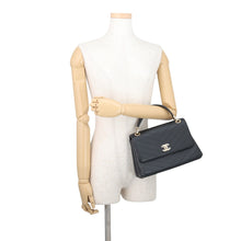 将图像加载到图库查看器中,CHANEL Chevron 2-way Handle Bag BlackA57147 Calf Leather Size Small