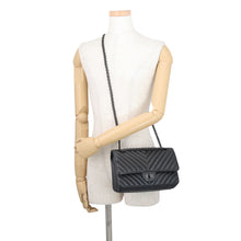 将图像加载到图库查看器中,CHANEL 2.55 Chevron Chain Shoulder Bag BlackA37586 Aged Calf Leather Size 25