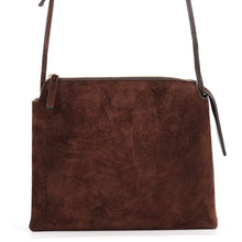 Load image into Gallery viewer, New Twin Shoulder Bag Brown Velour
