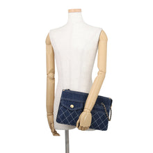 Load image into Gallery viewer, CHANEL Matelasse Clutch Bag Blue Denim