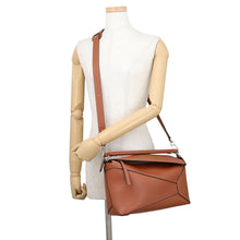 Load image into Gallery viewer, LOEWE Edge Puzzle Bag Medium Brown Calf Leather Size Medium