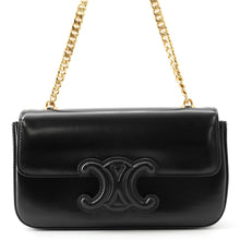 Load image into Gallery viewer, CELINE Cuill Triomphe Clutch ChainShoulder Bag Black Leather