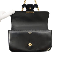 Load image into Gallery viewer, CELINE Cuill Triomphe Clutch ChainShoulder Bag Black Leather