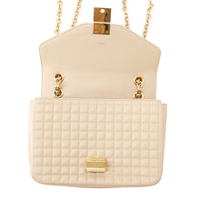 Load image into Gallery viewer, CELINE C Medium Quilted ChainShoulder Bag Beige187253BFC Leather