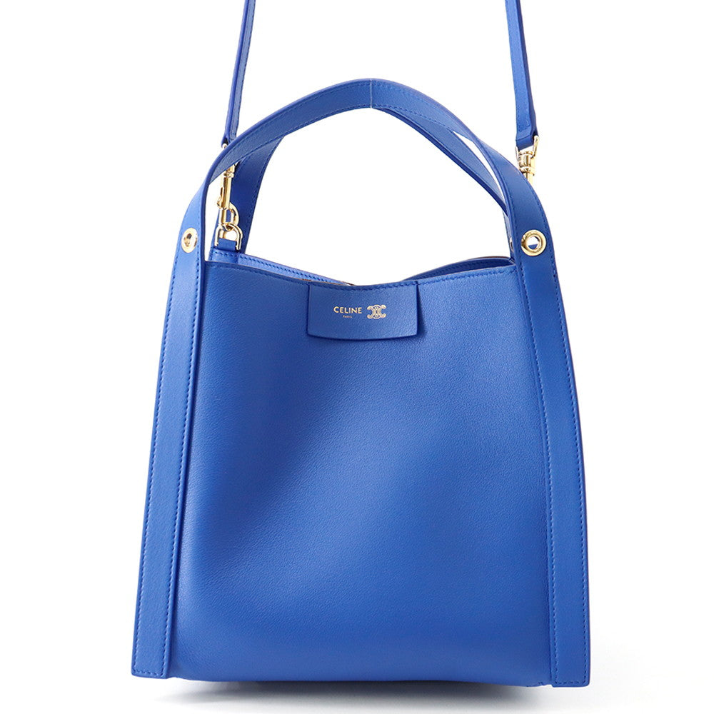 CELINE Cubo 2WAY Handbag Royal Blue124182 Leather– GALLERY RARE