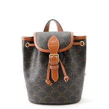Load image into Gallery viewer, CELINE Triomphe Falco Backpack Black/Tan197662 PVC Leather