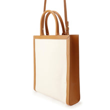 Load image into Gallery viewer, CELINE Vertical Cabas 2WAY Handbag Beige/Brown192082BNZ.02NT Canvas Leather Size Small