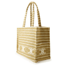 Load image into Gallery viewer, CELINE Triomphe Tote Bag Gold/Ivory Canvas
