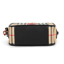 Load image into Gallery viewer, BURBERRY Nova Check B Patch Shoulder Bag Beige/Black/Red8023901 Nylon Leather